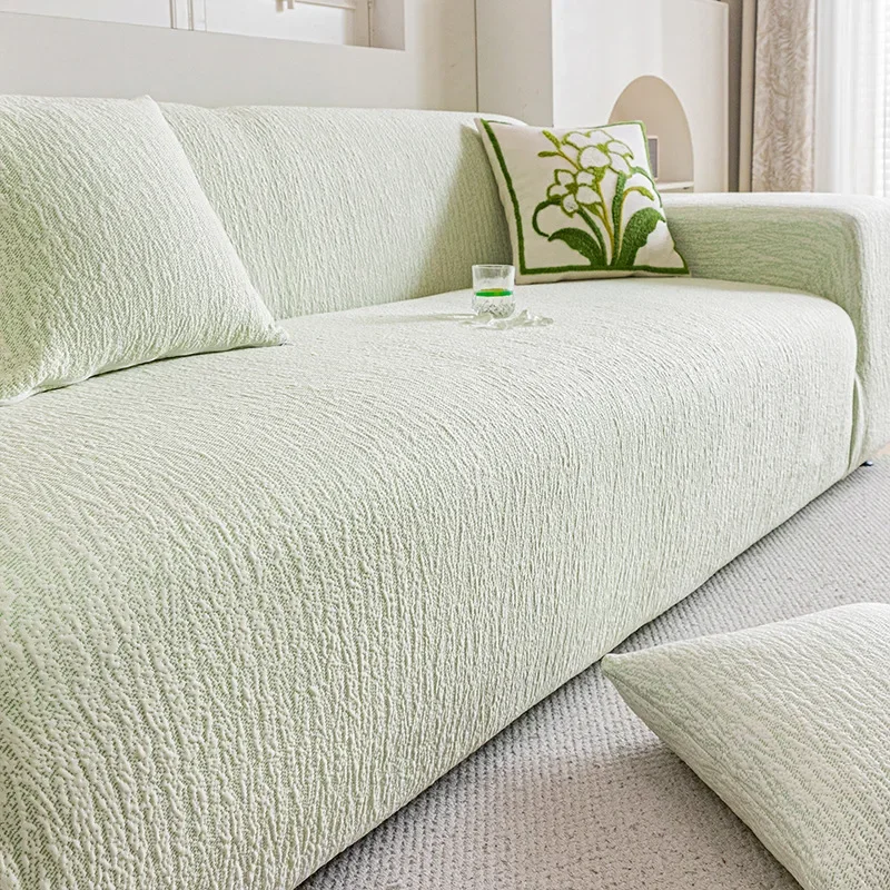 High Elastic Texture All-Inclusive Sofa Cover Summer Comfort Corner Couch Covers for Office Stretch Dustproof Armchair Protector