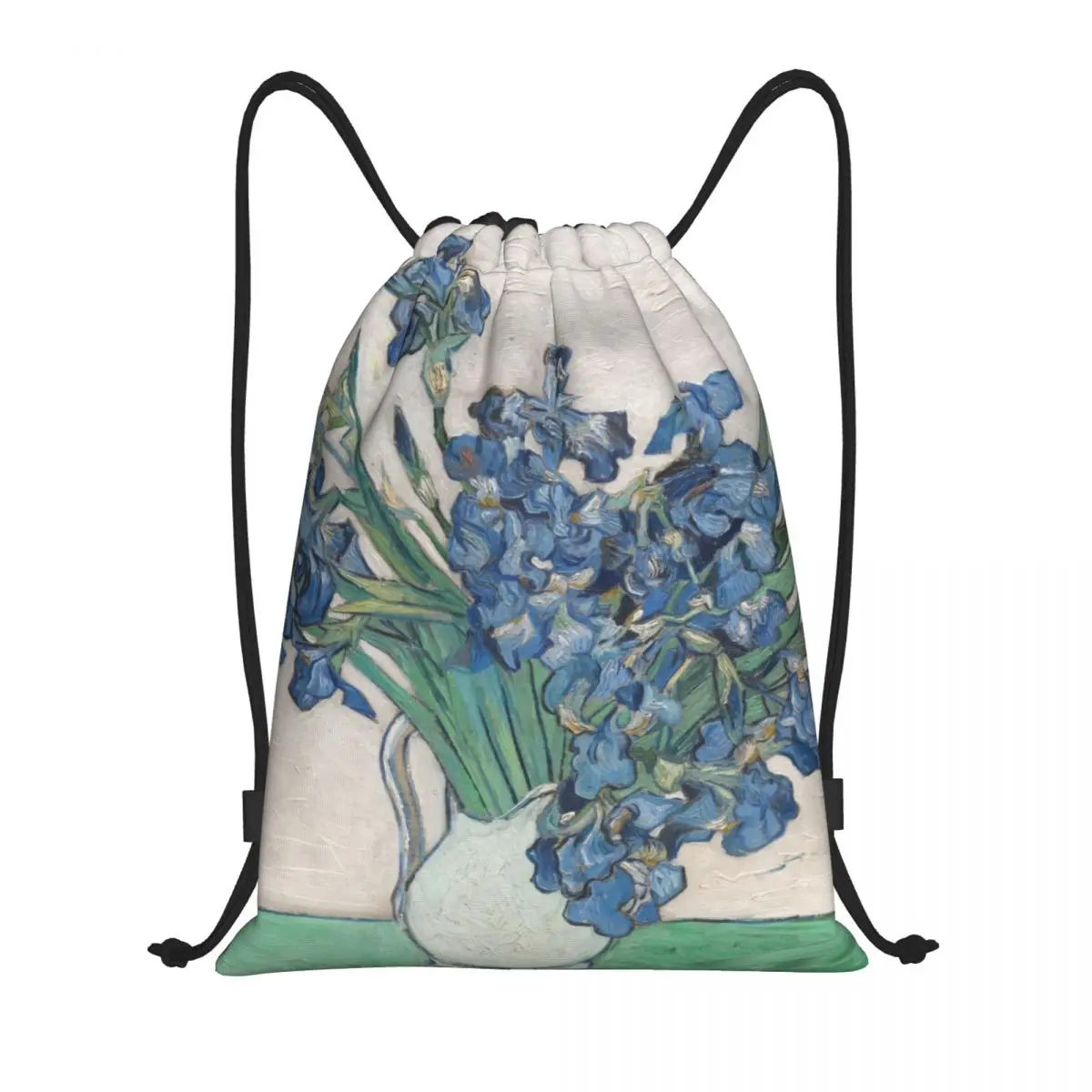 

Custom Vincent Van Gogh Irises Drawstring Backpack Sports Gym Bag for Men Women Art Painting Training Sackpack