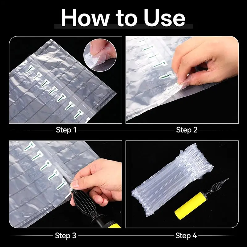 NEW-50-Pack Inflatable Wine Bottle Protector Bags, Reusable Air Column Cushion Sleeves For Safe Bottle Transportation