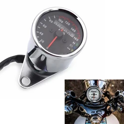 Chrome Motorcycle 12V LED Odometer Tachometer Speedometer For Cafe Racer Yamaha Honda CG125 GN125