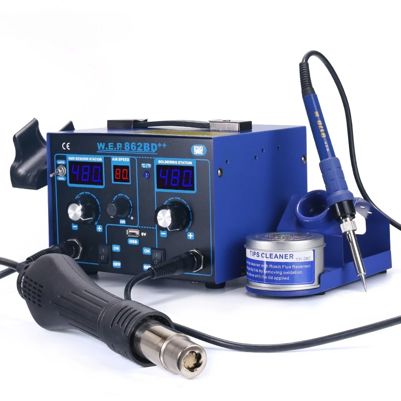 

2 in 1 combination USB port multi-welder hot air welding desoldering iron rework station