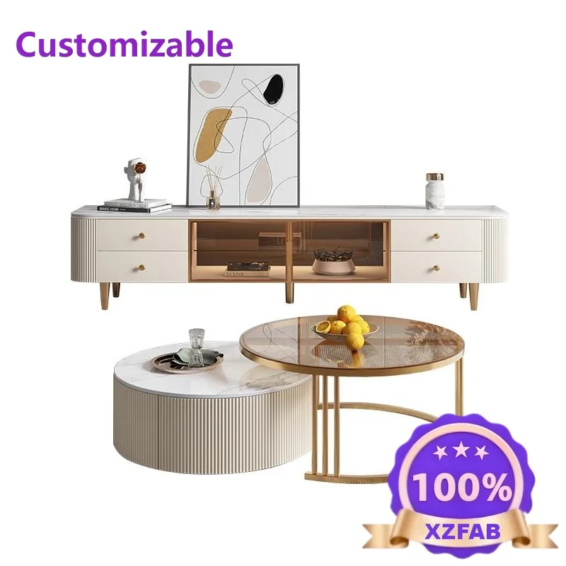 Factory Direct 2026 TV cabinet Modern simple creamy light luxury high-end living room home 2025 new coffee table TV cabinet comb