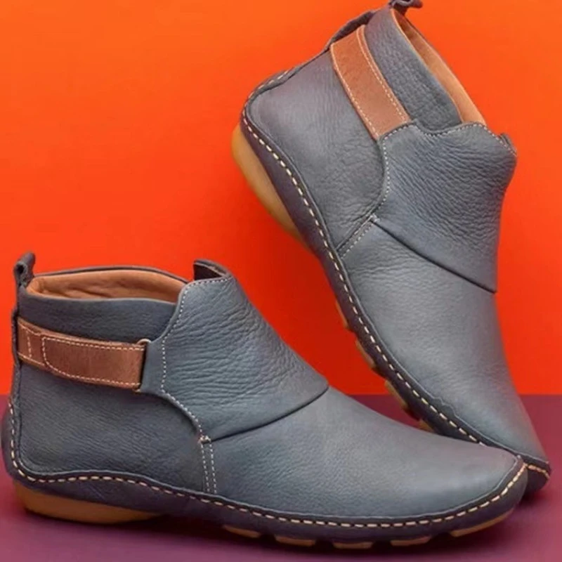 Damen-Stiefeletten Modische Flache Wasserdichte Bequeme Schuhe Winter Rutschfeste Booties Lässige Damenschuhe – Detail 4