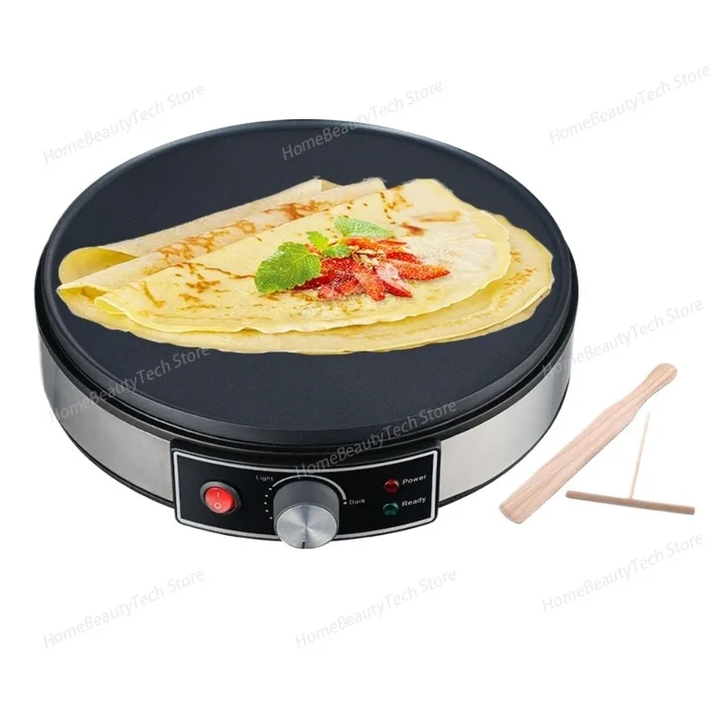 Electric Nonstick Crepe Maker - Multi-Function Pancake & Tortilla Machine with Batter Spreader for Roti, Blintzes Eggs & Bacon