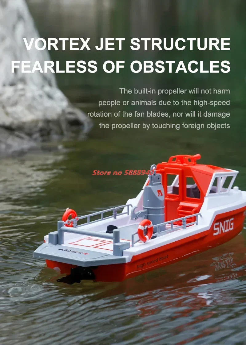 2.4G 1/32 Powerful Brushless Motor High Speed Turbojet Brushless Speedboat Electric Waterproof Ship Watercraft RC Racing Boat