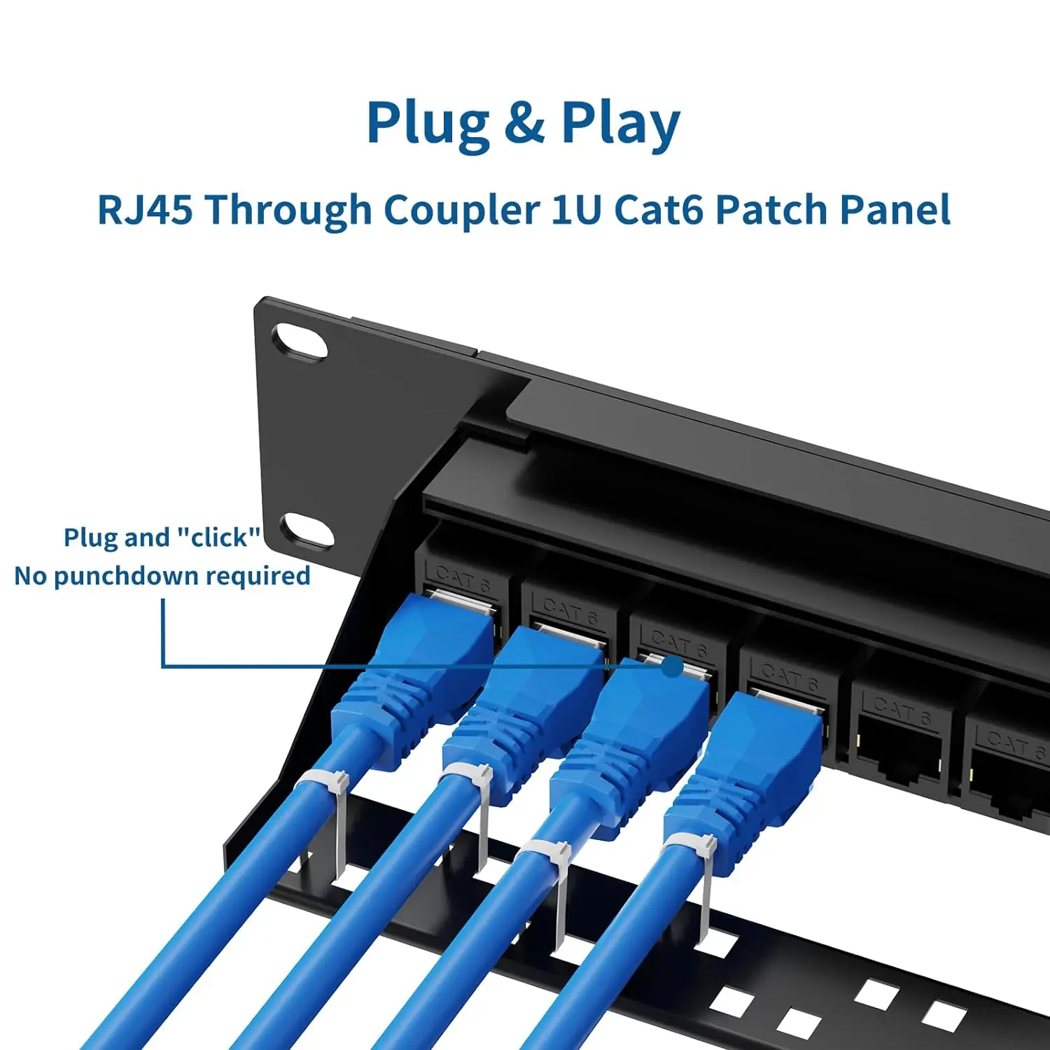 Imagem -03 - Woeow-painel de Remendo Keystone Inline com Barra Traseira Removível Acoplador Rj45 24 Portas Cat6 Cat6a Cat7 10g 19