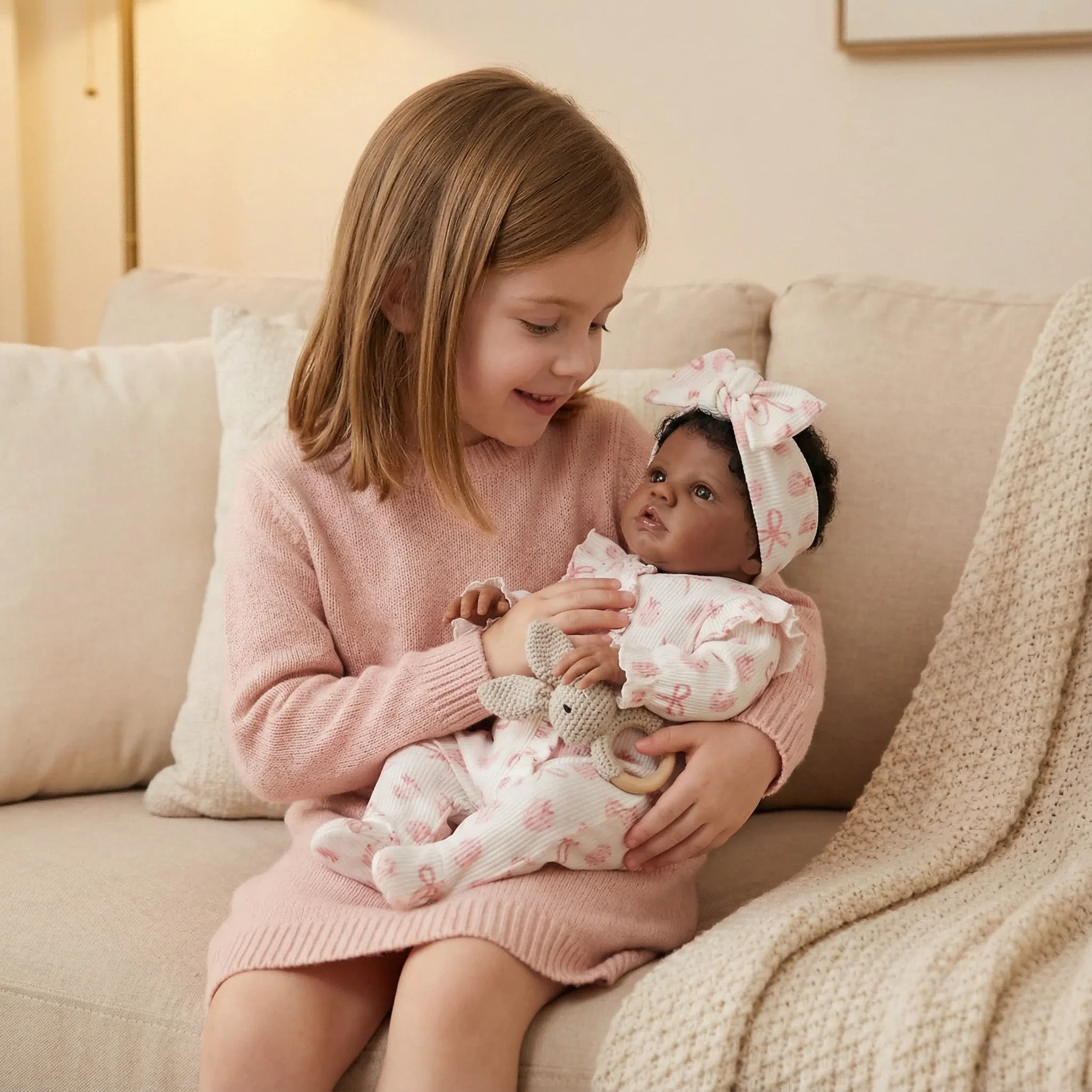 Muñeca Reborn NPK de 19 Pulgadas, Primrose Awake, Realista, Piel Morena Oscura, Pintura de Múltiples Capas, Muñeca Coleccionable para Coleccionistas