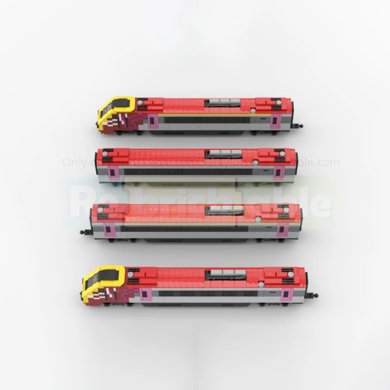 Model pociągu turystycznego MOC British Railway Four Wide Class 220, klocki konstrukcyjne DIY, technologia montażu, zabawki z klocków na prezenty