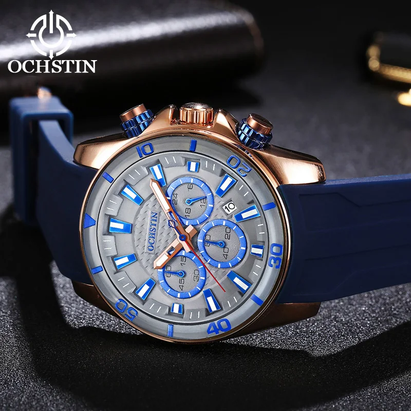 Hot OCHSTIN 2024 Creative Nylon Series Gentleman Atmosphere Men's Quartz Watch Multifunction Automatic Quartz Movement Watch