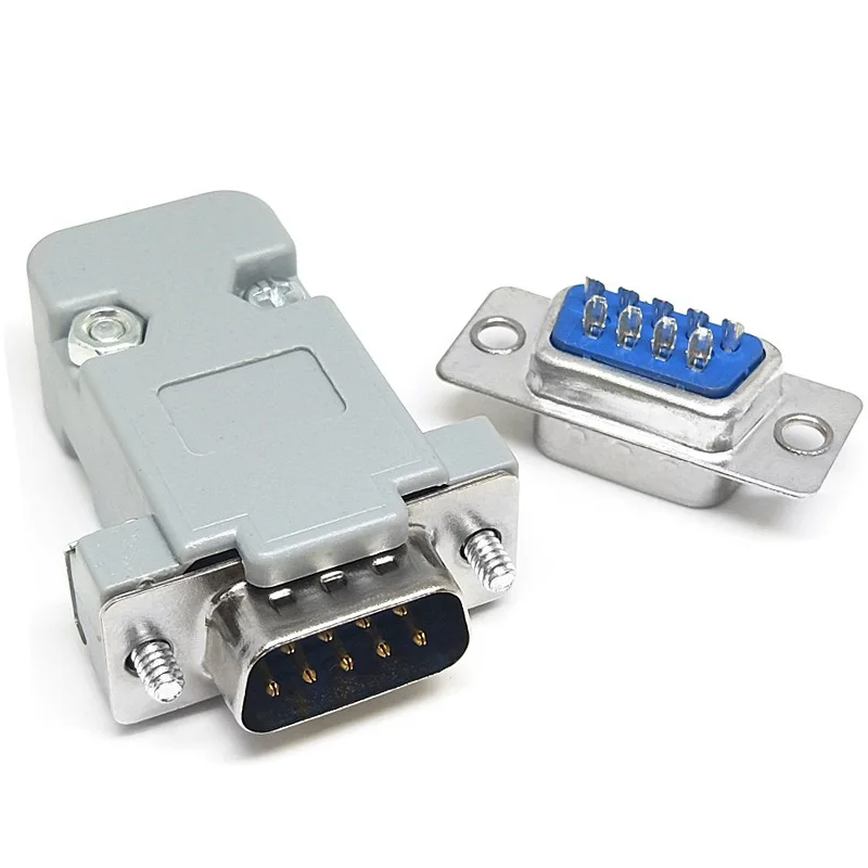 Connector Welding Wire Type DB15 VGA Adapter Male Female Plug Socket RS232 DB9 Serial Port with Housing Welded Connector