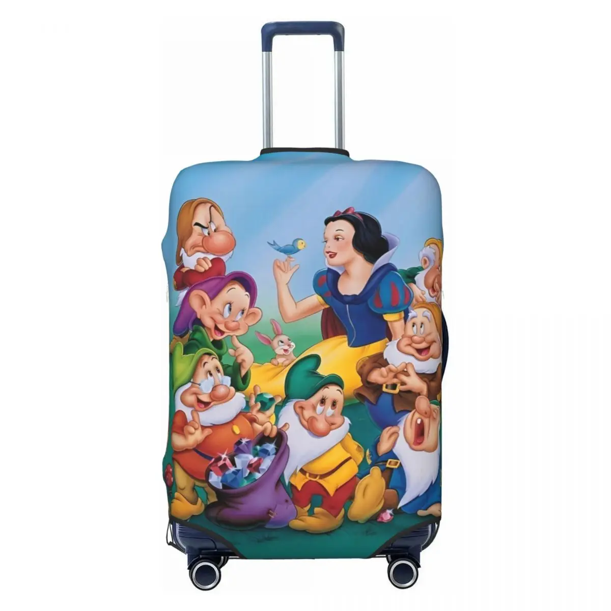 

Custom Snow White And The Seven Dwarfs Suitcase Cover Flight Cruise Trip Strectch Luggage Case Protection