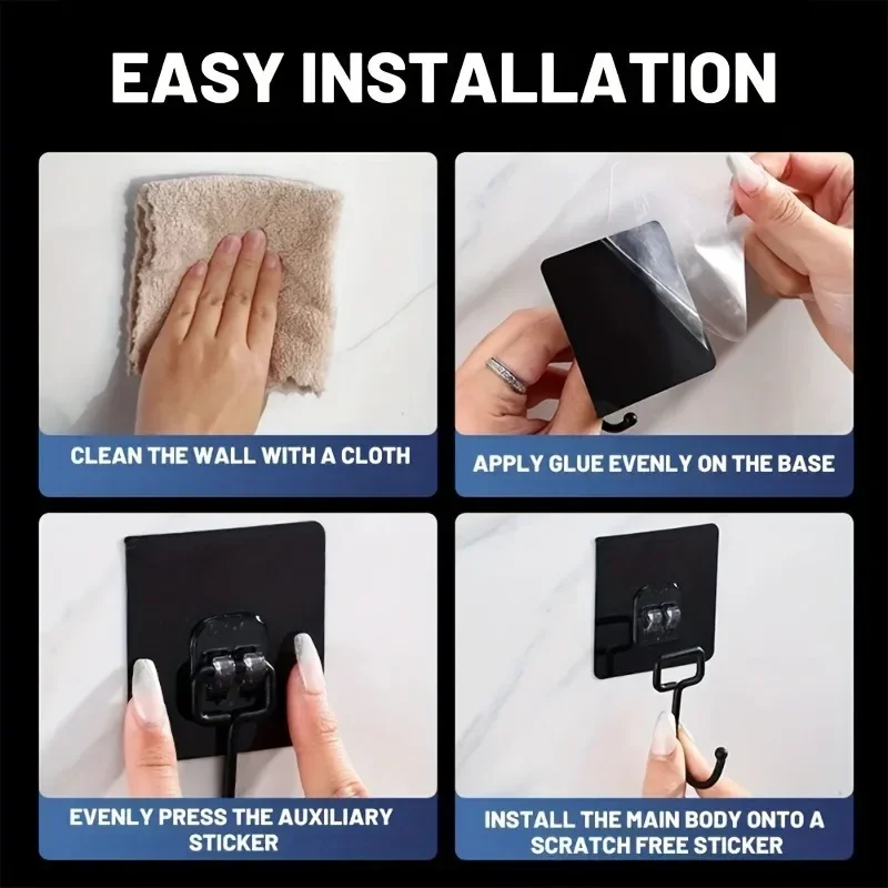 Self Adhesive Hooks Rotating Waterproof Strong Sticker Holder Wall Door Storage Hanging Hook Kitchen Bathroom Organizer gallery 5