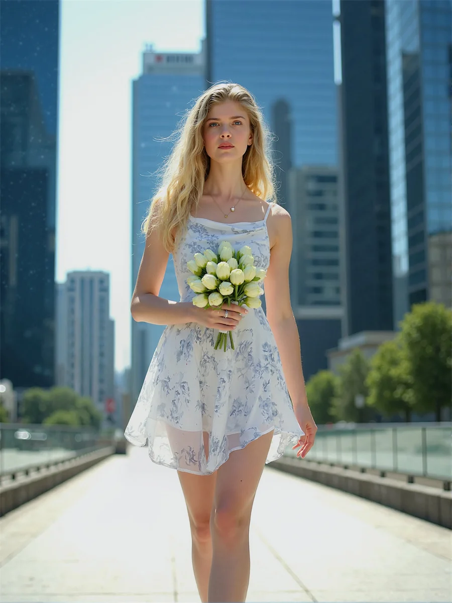 Floral mini chiffon céu azul vestidos das mulheres em camadas babados bolo em camadas plissado artístico feminino doce chique moderno retalhos