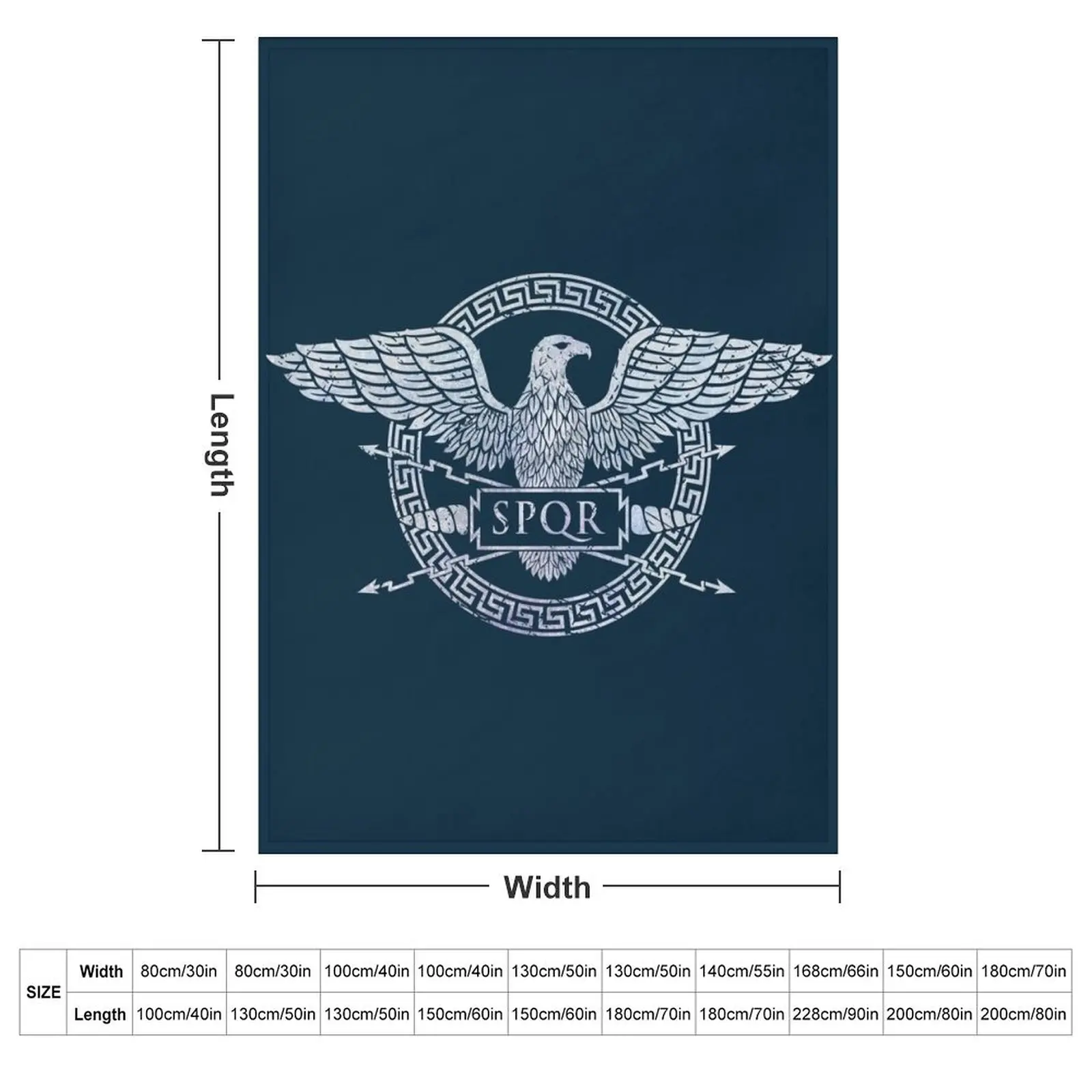 SPQR Roman Empire Eagle Emblem - Vintage White Throw Blanket couch cozy soft plush fuzzy picnic outdoor blanket