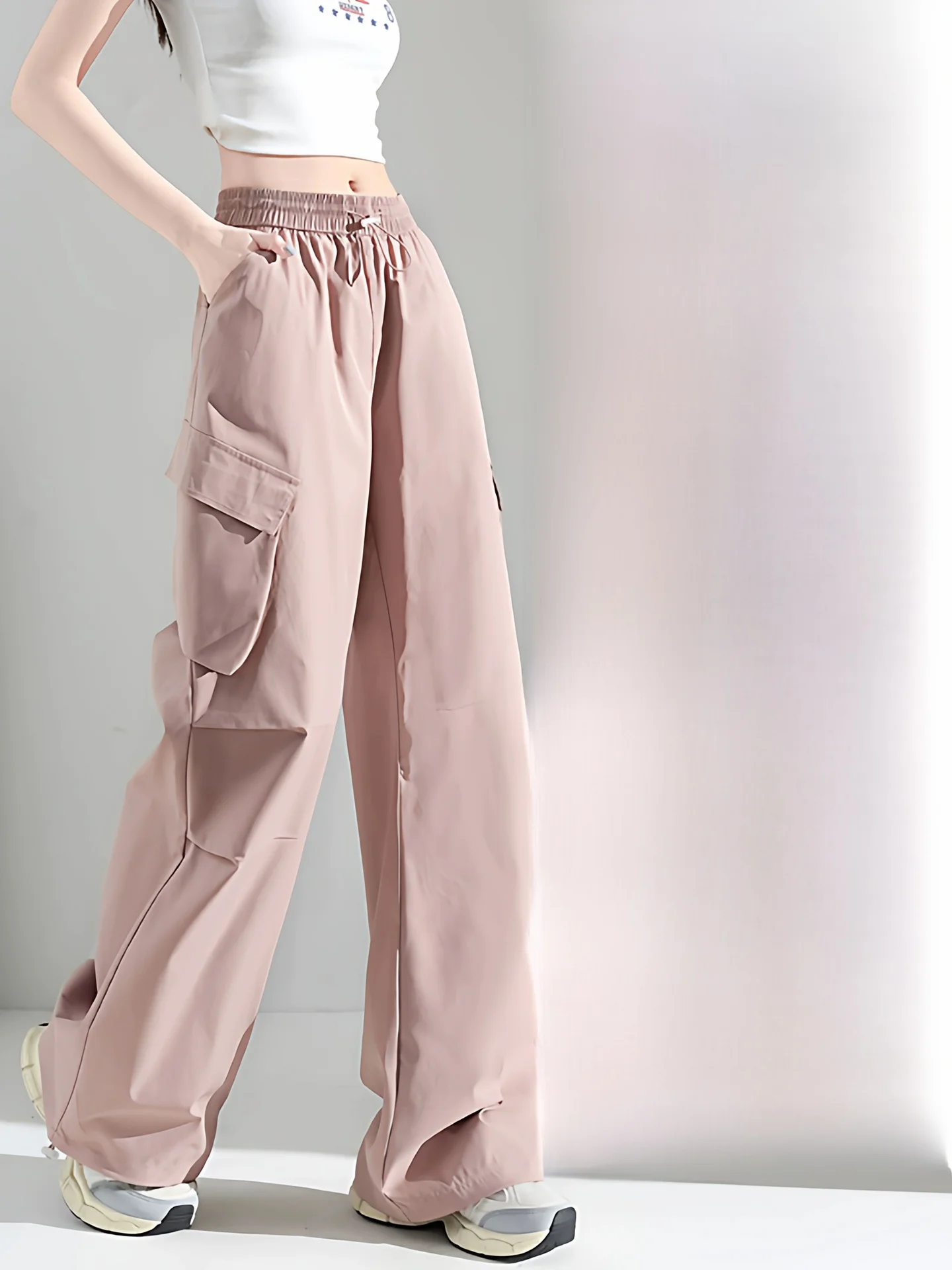 Grey Quick Dry Work Pants Women Summer New American Cool Loose Casual Mountain Climbing Sun Protection Cuffed Trousers