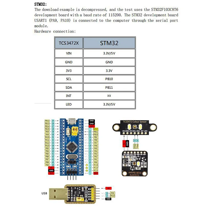 !【A1000F Top Deals】Color Recognition Sensor TCS230 TCS3200 Bright Light Sensor Color Recognition Module IIC for STM32 DC 3.3/5V