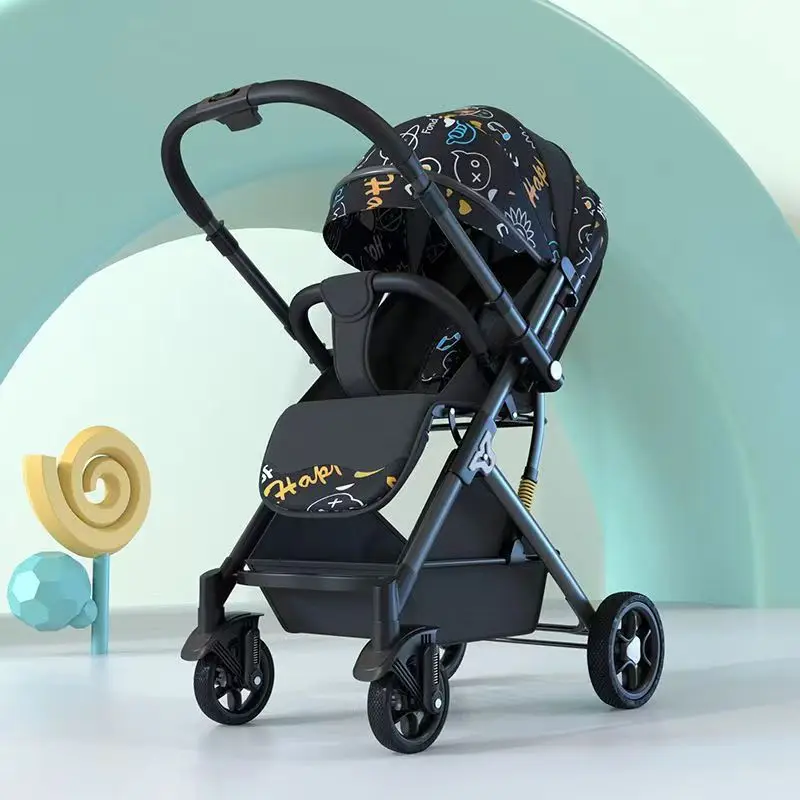 NONE Leichter Kinderwagen Zwei-Wege-Kinderwagen Kinderwagen hohe Landschaft Wirbelsäulen schutz Neugeborenen Baby Allrad Kinderwagen 8