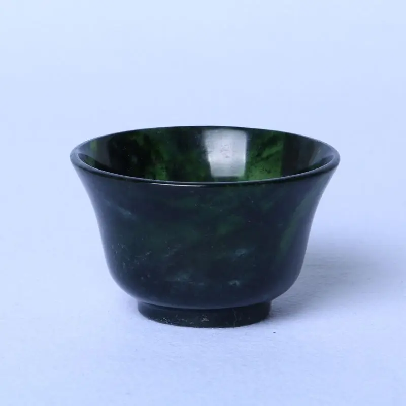 Natural Jade Tea Bowl Magnetic Stone Health Gongfu Teaware Real Chinese Tea Ceremony Jades Cups Kung Fu Teaset