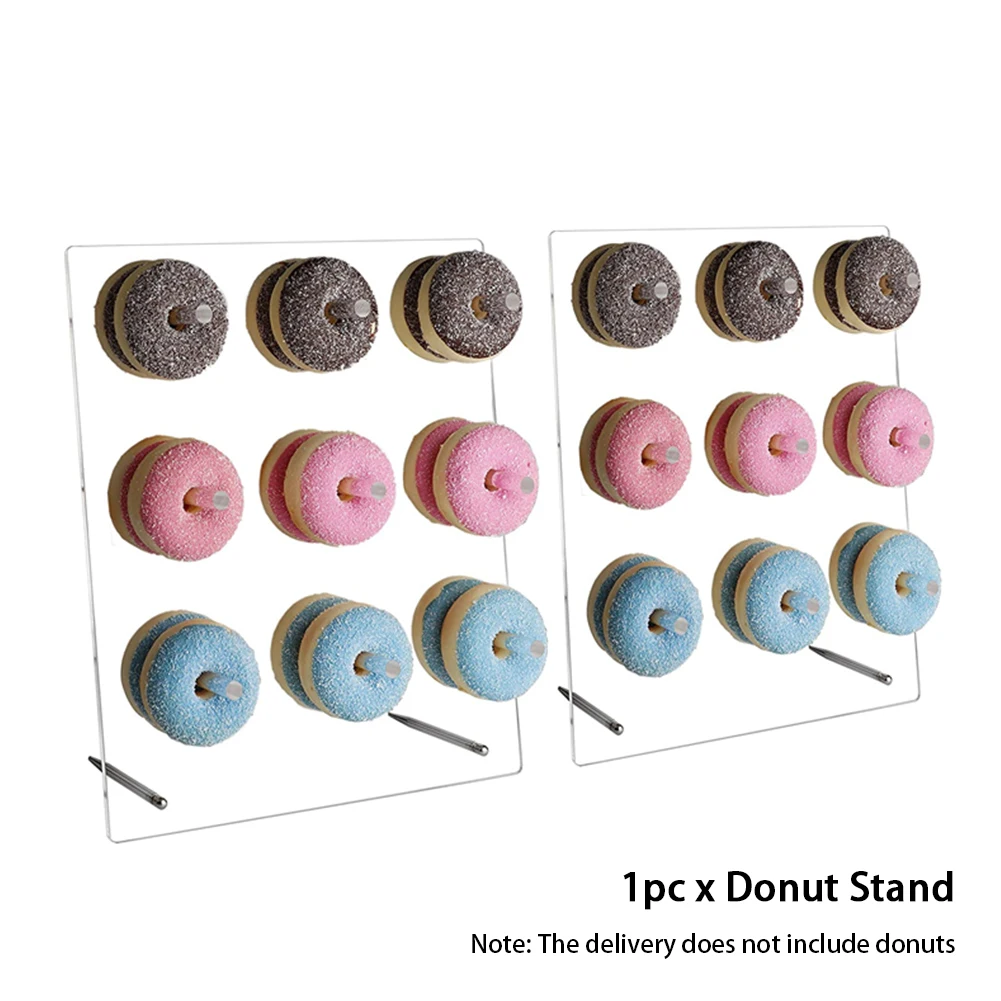 Wedding Party Reusable Baby Shower Wall Display Stable Clear Acrylic Holder Donut Stand Ring Small Item Storage Rack Home Hotel