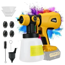 1000ML Cordless Electric Spray Gun for Dewalt 20V Li-ion Battery HVLP Paint Sprayer Auto Furniture Coating Airbrush (No Battery)