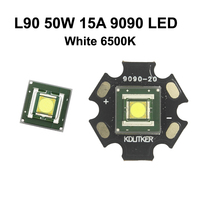L90 50W 15A 4000 Lumens White 6500K SMD 9090 LED Emitter on KDLitker DTP Copper MCPCB Flashlight DIY High Power