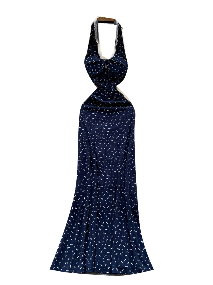 Pure Desire Floral Lace Splice ter Ne Long Dr Femme Slim Fit Bal Summer Dr French Sle Taille haute A-Line S...