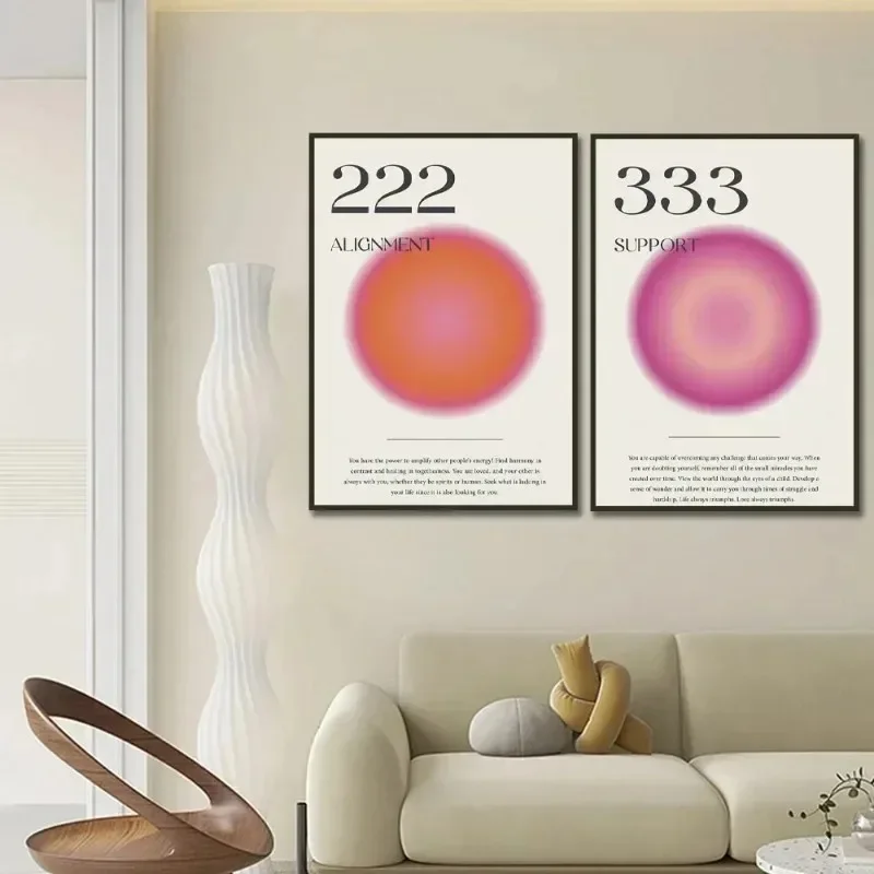 Number 666 777 Energy Spiritual Zen Art Poster Vintage Aura Angel Canvas Painting Wall Prints Picture for Living Room Home Decor