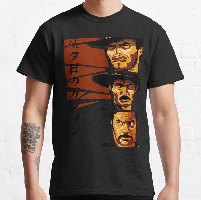 The Good the Bad and the Ugly Vintage Movie Clint Eastwood Western film A fistful of dollars printed T Shirt The Good Cowboy tee