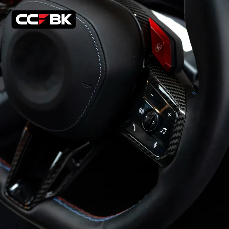 For BMW G60 G61 520i 530i 540i 550e G90 G99 M5 2023-2026 Dry Carbon Interior Trims Steering Wheel Gear Shift Paddles Cover Caps