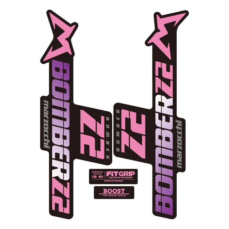 Marzocchi Bomber Z2 Fork Waterproof Stickers, Gradient Decals for Mountain Bike Suspension