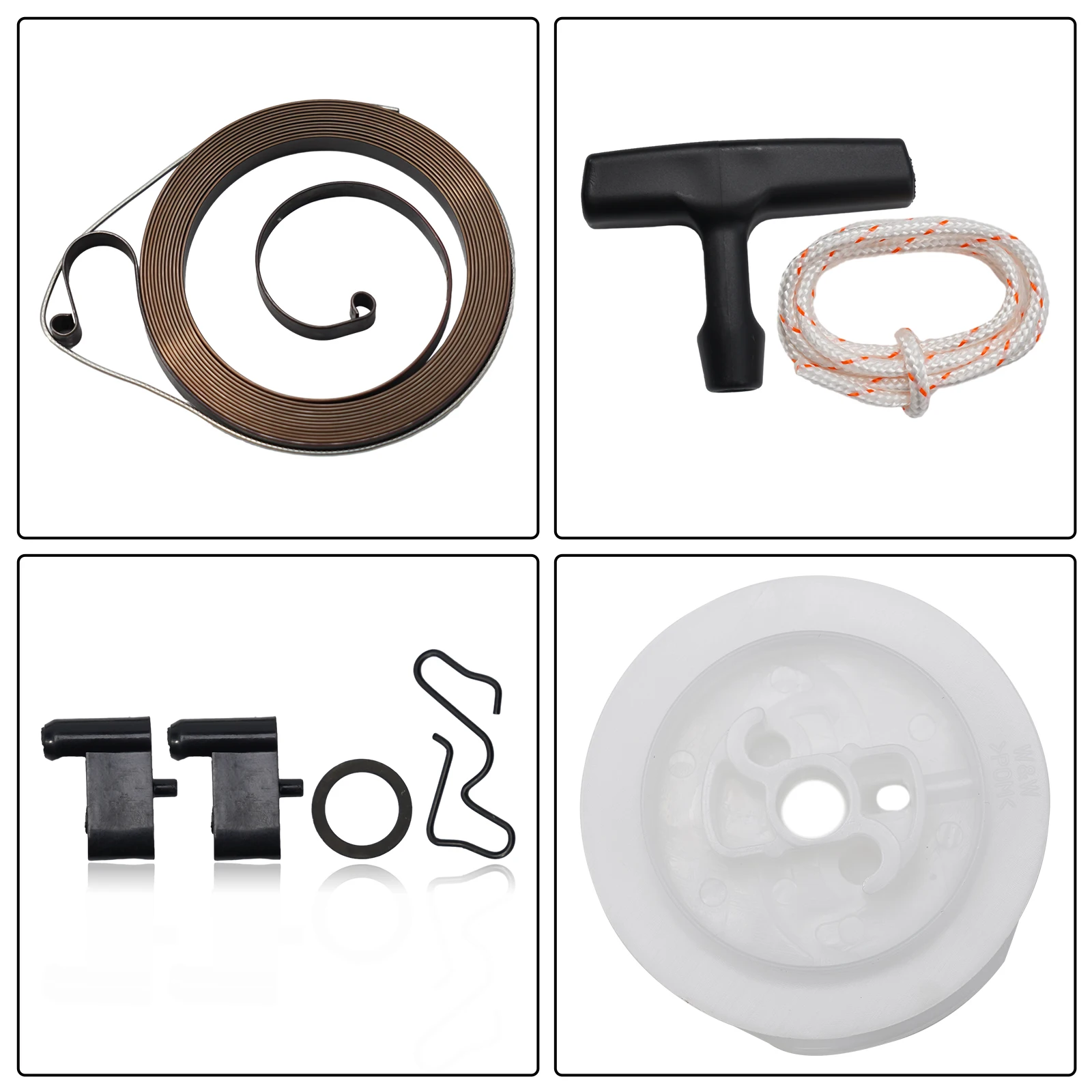 Recoil Rewind Spring Starter Pulley Handle Rope Pawl Replacement for Chainsaws 034 036 044 MS340  Recoil Rewind