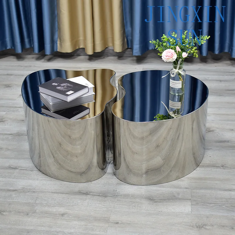Special-shaped coffee table lobby reception area negotiation tea table living room metal light luxury table