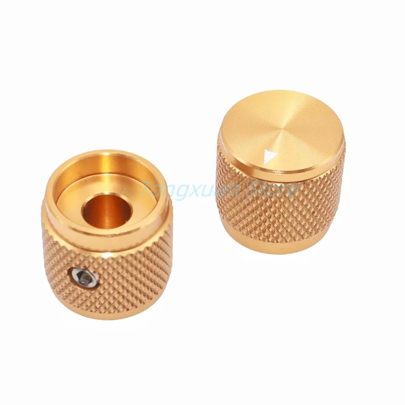 2pcs 17*16mm Knob Aluminum Alloy Potentiometer Control Caps 17x16mm Volume Audio Electric Guitar Bass Screw Type 6mm Inner Hole