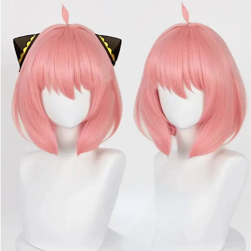 Spy Playmaker Ania Folger Wig Anime Same Style Wig Cos Pink Bob Wig Fun and Cute Wigs for Girls Spy X Family Demon Slayer