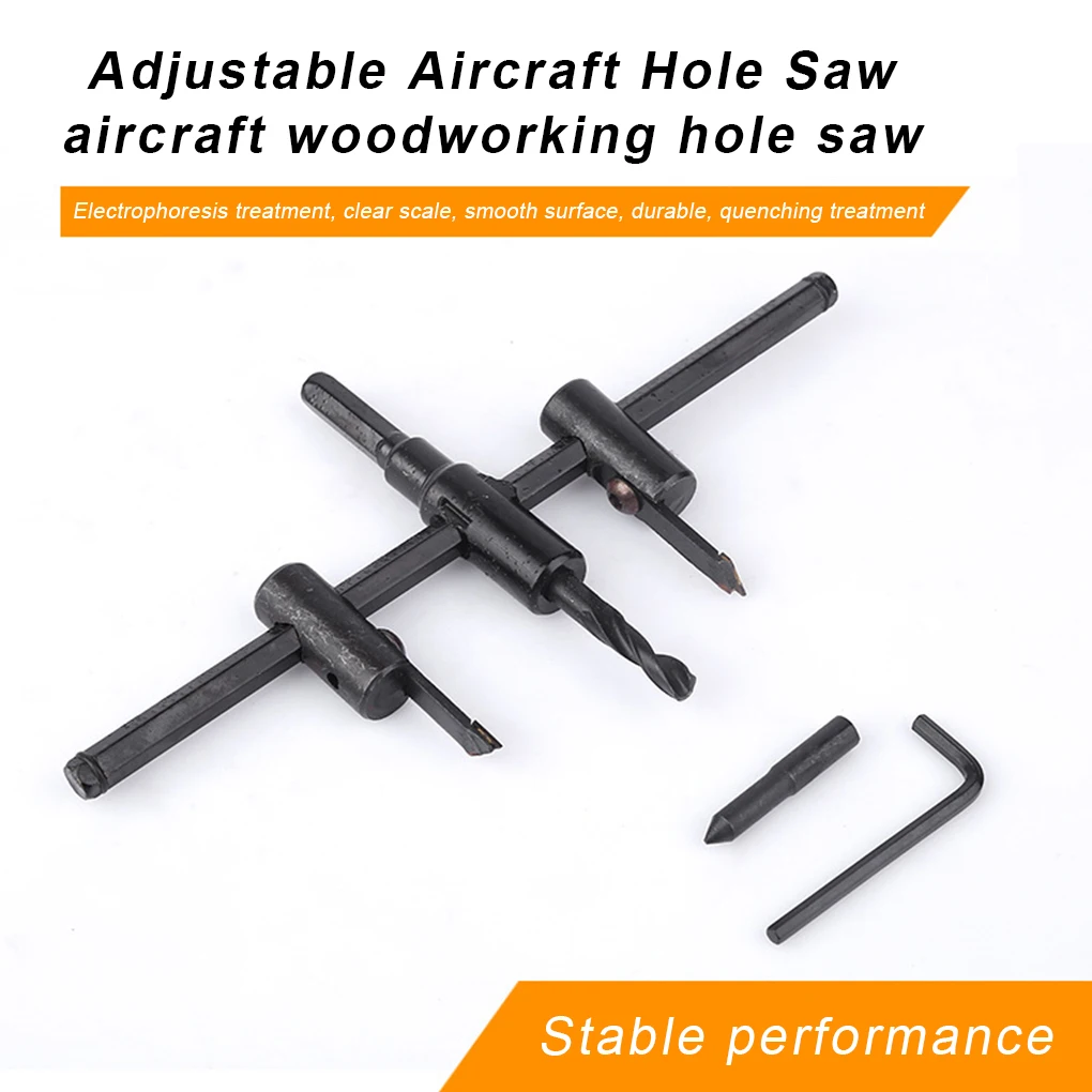 Cutter Circle Hole Aircraft Type Driller Saw Blade Easy to Use Tool Self-Assembly Handmade Professional Workshop 30-120