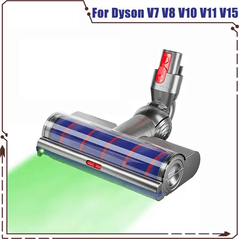AEE2-Replacement Vacuum Head For Dyson V7 V8 V10 V11 V15, Vacuum Parts, Soft Roller With Quick Release