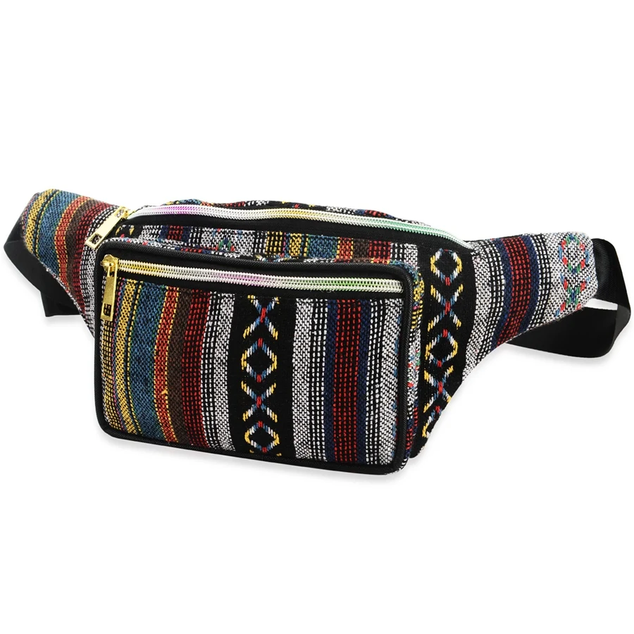 

Women Ethnic Fanny Pack Retro Vintage Bum Bags Travel Hiking Waist Belt Purse Fanny Pack for Women Waist Bag Color B