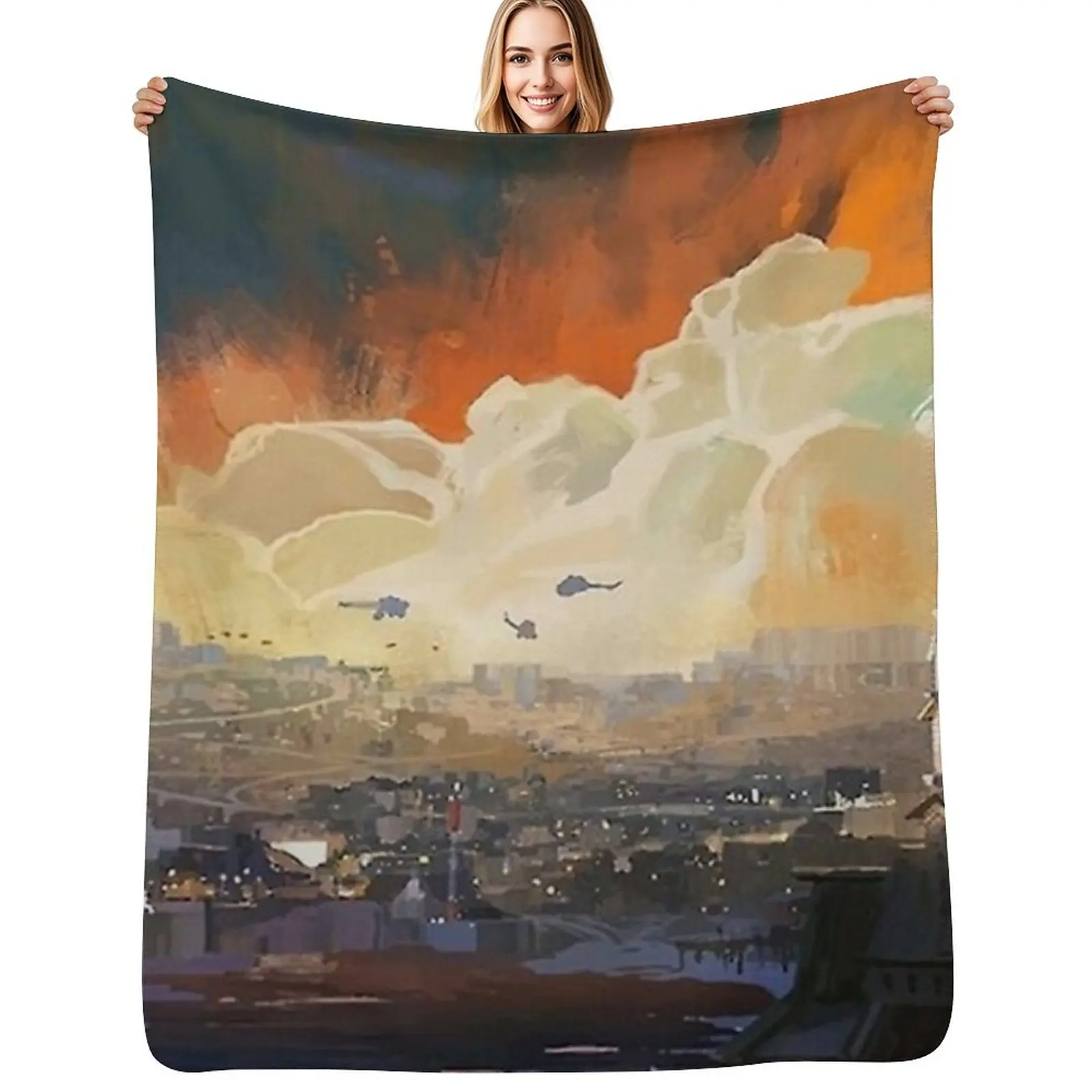 Disco Elysium Poster Throw Blanket Warm Flannel Blanket for Couch Chair Bedroom