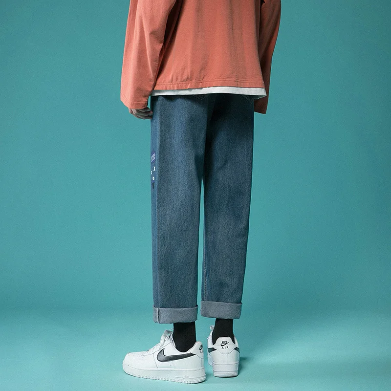 Boy Girl Couple Jeans Neutral Denim Broek Pants Women Men Trousers Clothes School Streetwear Straight Loose Casual Cowboy