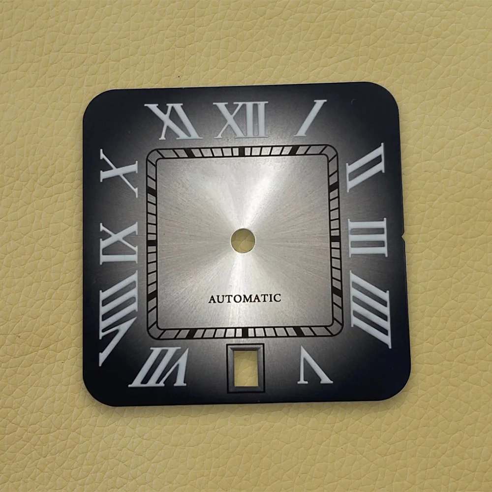 27mm S Logo Square Rome Dial Fit NH35/NH36/4R/7S Automatic Movement Fit 6 O'clock Watch Modification Accessories