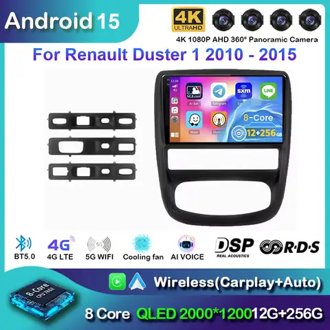 Android 15 Car Radio For Renault Duster 1 2010 - 2015 For Nissan Terrano 2014 - 2020 Navigation GPS Multimedia Player Stereo BT