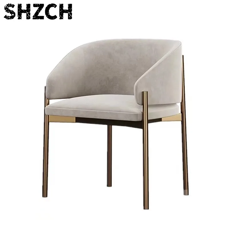 Custom Light Luxury Hotel Restaurant Cafe Furniture Stainless Steel Dining Chairs