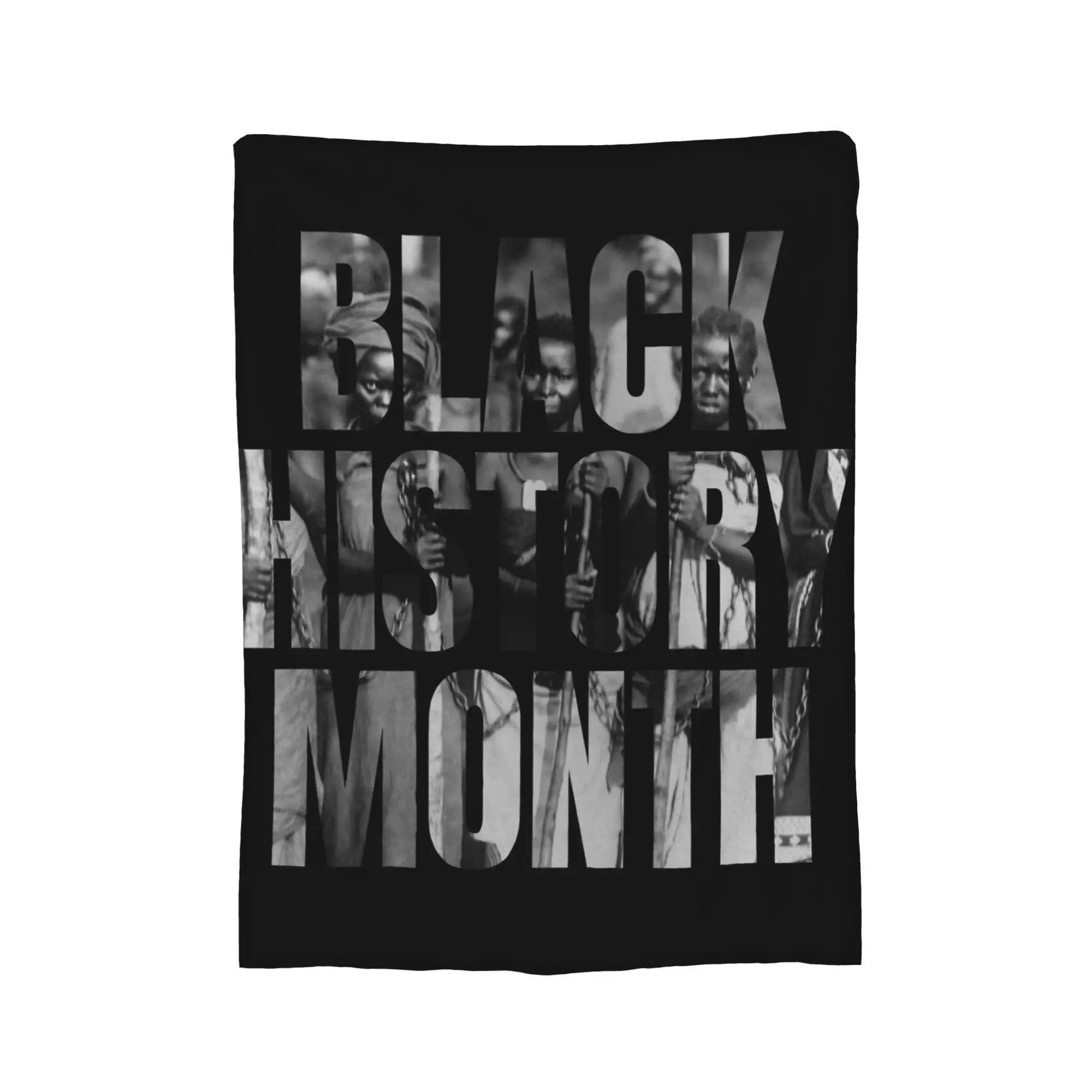 

Плед с черно-белым типографским принтом Black History, шерстяной, забавный, теплый, для кровати и отдыха, весна/осень