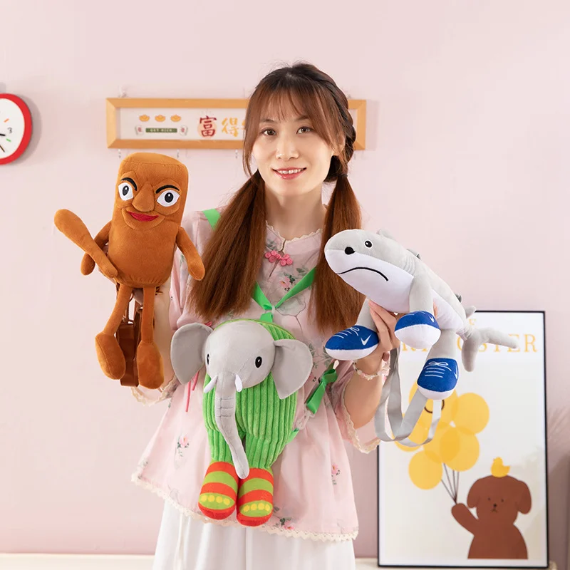 

Kawaii Tralalelo Tralala плюшевая подвеска Tungtungtung Италия Brainrot Al Tralalero Tralala плюшевая кукла небольшой вместительный рюкзак