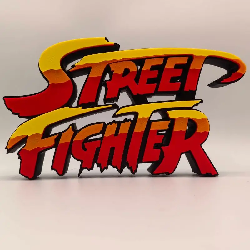 Anime Street Fighter 3D Font Stand-up Logo Model PLA  Arcade Game Ryu Ken Figure Ornament Cosplay Exhibition Decoration Toy Gift - view 2
