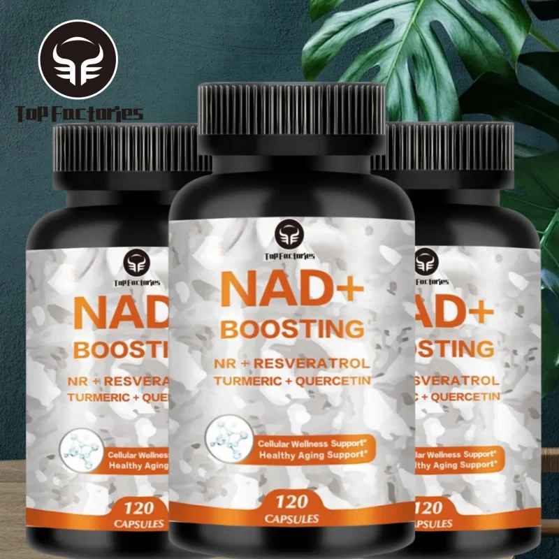 Nad + Boosting Supplement Enhance Cellular Energy & Repair Promote Healthy Aging with Nr Resveratrol Turmeric Quercetin