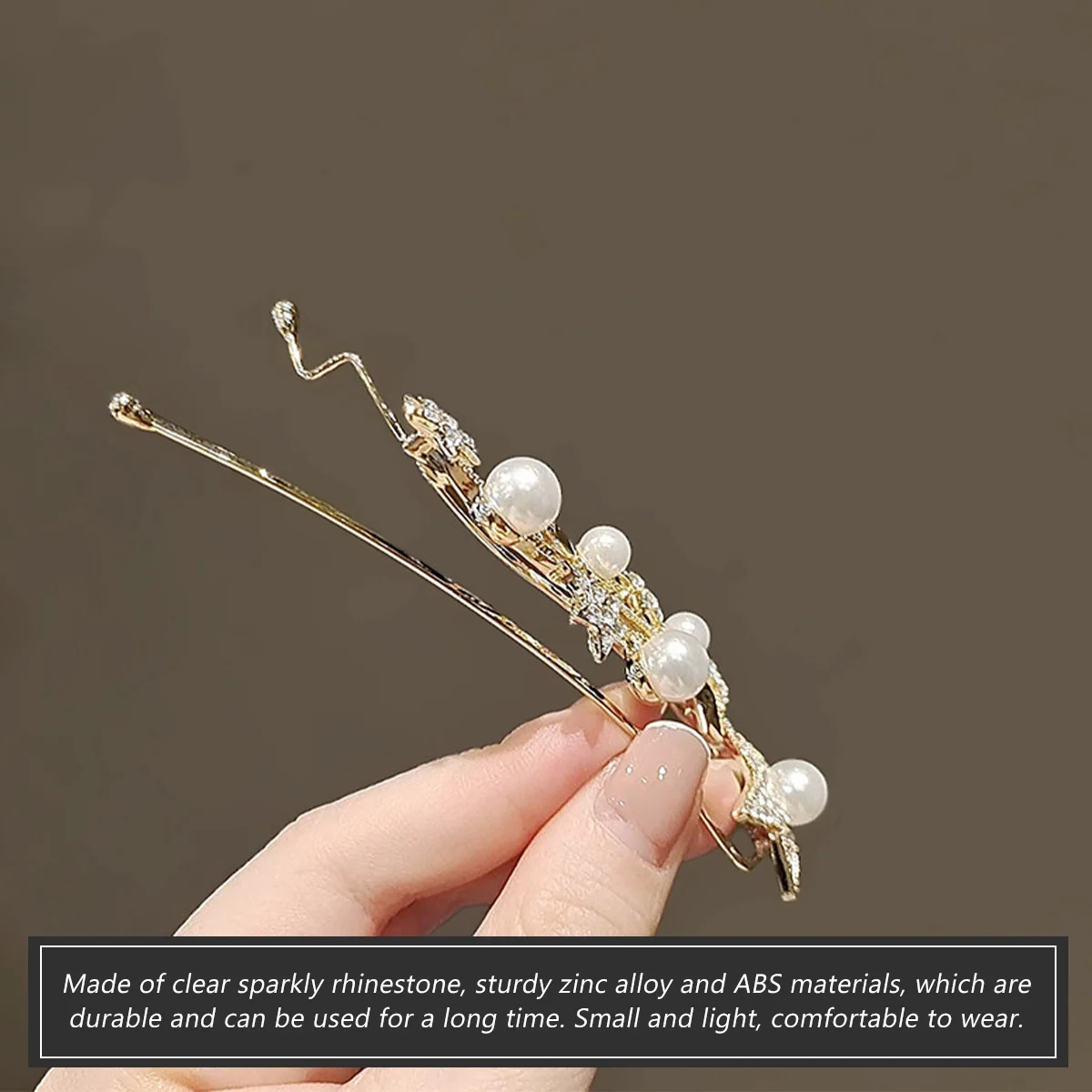 

3pcs Barrettes Bobby Hairpins Rhinestone Clips Women Hair Decorations Sparkly Durable Perfect Size Elegant