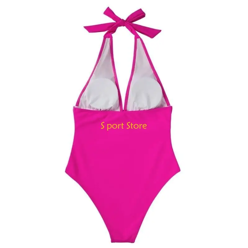 U2JB Womens Bathing Suit Fashion Tummy Control Swimwear-Retro-Ruched Halter Swimsuit Sexy Bikinis for Water Parks