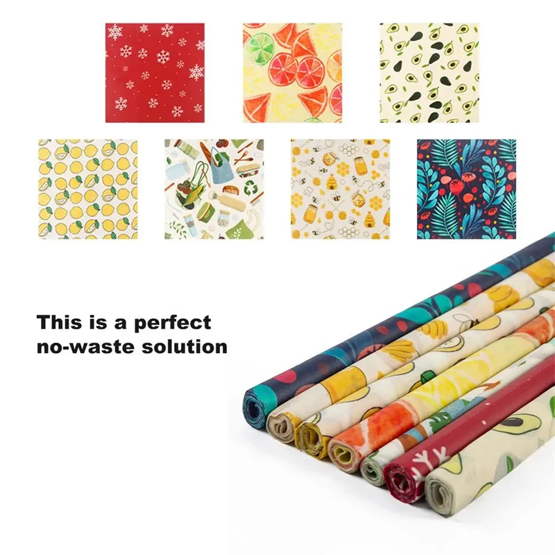 New Beeswax Wrap Eco-friendly Kitchen Wrap Replacement Organic Natural Bees Wax Reusable Mixed Pattern Beeswax Food Wrappers