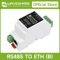 Waveshare Industrial Modbus RS485 Serial Server, RS485 to RJ45 Ethernet, TCP/IP to Serial, Rail-Mount Support, POE function